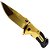 Canivete HZ-0888 dourado e preto co/ clip de bolso - Imagem 1