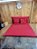 Colchonete Portátil Casal 1,90m x 1,30m x 7cm Tecido Impermeável Vermelho Rei do Futon - Imagem 5