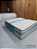 Dobrável sob medida  em espuma maciça Solteiro Confortável Bege Azul Claro Rei do Futon - Imagem 1