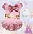 Jardineira Princess Rosa Bebe - Imagem 1