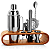 Kit Bar Aço Inox Suporte De Madeira Drinks Bartender - Imagem 1