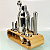 Kit Bar Aço Inox Suporte De Madeira Drinks Bartender - Imagem 6