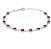 Pulseira Corações Vermelho Zircônias Prata 925 - Imagem 1