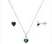 Conjunto Coração Embutido 6mm - Verde Esmeralda - Prata 925 - Imagem 1