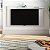 Painél de TV moderno em MDF 15mm  branco com prateleira suspensa - Imagem 1
