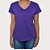 Camiseta de Algodão Lisa Gola V Corte a Fio Roxa - Imagem 4
