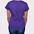 Camiseta de Algodão Lisa Gola V Corte a Fio Roxa - Imagem 5