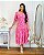 Vestido Midi Rosa Em Lese De Algodão Manga Princesa 9090 - Imagem 1