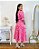 Vestido Midi Rosa Em Lese De Algodão Manga Princesa 9090 - Imagem 2