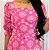 Vestido Midi Rosa Em Lese De Algodão Manga Princesa 9090 - Imagem 3