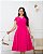 Vestido Midi Liso Com Pregas e Manga Curta - Imagem 1