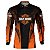 Camisa Motociclista BRK Laranja e Preto Moto H-D com UV50 + - Imagem 1