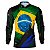 Camisa de Pesca BRK Preta Bandeira Brasil com UV50 + - Imagem 1