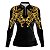 Camisa Country BRK Feminina Dourada e Preto Boiadeira com UV50 + - Imagem 1