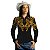 Camisa Country BRK Feminina Dourada e Preto Boiadeira com UV50 + - Imagem 3