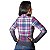 Camisa Country BRK Feminina Xadrez Azul e Rosa Brk com UV50 + - Imagem 3