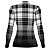 Camisa Country BRK Feminina Xadrez Preto e Branco com UV50 + - Imagem 2