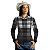 Camisa Country BRK Feminina Xadrez Preto e Branco com UV50 + - Imagem 3