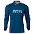 Camisa de Pesca BRK Fishing Azul Naval Mesclado com UV50+ - Imagem 1