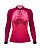 Camisa de Pesca Feminina Rosa BRK Fishing com Folhas UV50+ - Imagem 1