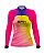 Camisa de Pesca Feminina BRK Degradê Com Textura Rosa Amarelo Azul com UV50+ - Imagem 1