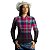 Camiseta Brk Agro Feminina Xadrez Azul e Rosa com Proteção Solar UV50+ - Imagem 3