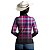 Camiseta Brk Agro Feminina Xadrez Azul e Rosa com Proteção Solar UV50+ - Imagem 4
