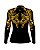 Camisa Country BRK Feminina Dourada e Preto Boiadeira com UV50 + - Imagem 2