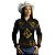 Camisa Country BRK Feminina Boiadeira Dourado e Preto com UV50 + - Imagem 3