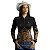 Camisa Country BRK Feminina Dourada e Preto Onça com UV50 + - Imagem 3