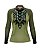 Camisa Agro BRK Feminina  Verde Militar Apache com UV50 + - Imagem 1