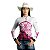 Camisa Feminina BRK Medalhão de São Bento Branco e Rosa UV50+ - Imagem 3
