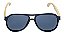 Óculos de Sol Polarizado BRK Vintage Wood Soft Preto - Imagem 1