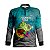Camisa de Pesca Infantil BRK Tucunaré Azul Cinza com UV50 + - Imagem 1