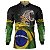 Camisa de Pesca BRK Preta Bandeira Brasil Onça com UV50 + - Imagem 1