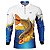 Camisa de Pesca BRK Azul e Amarelo Peixe Dourado com UV50 + - Imagem 1