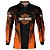 Camisa Motociclista Brk Laranja e Preto Moto H-D com Uv50 - Imagem 1
