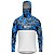 Camisa FusionX Brk Marine Camuflada Azul Branco com Capuz e Proteção UV50+ - Imagem 1