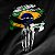 Camiseta Militar Brk Caveira Punisher Estilizada do Brasil Desgastada com Algodão Premium - Imagem 2