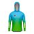 Camisa de Pesca com Capuz Brk Caiaque é Vida Verde e Azul Turquesa com Proteção UV50+ - Imagem 1