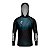 Camisa de Pesca com Capuz Brk Caiaque é Vida Preto e Azul Turquesa com Proteção UV50+ - Imagem 1