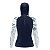 Camisa FusionX Feminina Brk Deep Azul Detalhe Folhas com Capuz e Proteção Solar UV50+ - Imagem 2