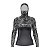 Camisa FusionX Feminina Brk Marine Camu Chumbo com Capuz e Proteção UV50+ - Imagem 1