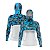 Camisa FusionX Feminina Brk Marine Camuflada Azul Branco com Capuz e Proteção UV50+ - Imagem 3