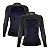 Camisa Feminina Brk Mescla Azul Chumbo com Proteção Solar UV50+ - Imagem 1
