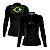 Camisa de Pesca Feminina Brk Pescador Patriota Preta Brasil com Proteção UV50 - Imagem 1
