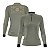 Camisa de Pesca Feminina Brk Pescador Patriota Caqui e Bege com Proteção UV50 - Imagem 1
