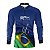 Camisa de Pesca Brk Azul Bandeira do Brasil Garateia com Proteção UV50+ - Imagem 1