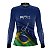 Camisa de Pesca Feminina Brk Azul Bandeira do Brasil Garateia com Proteção UV50+ - Imagem 2