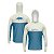 Camisa de Pesca Brk com Capuz Hybrid Bege com Azul com Proteção Solar UV50+ - Imagem 1